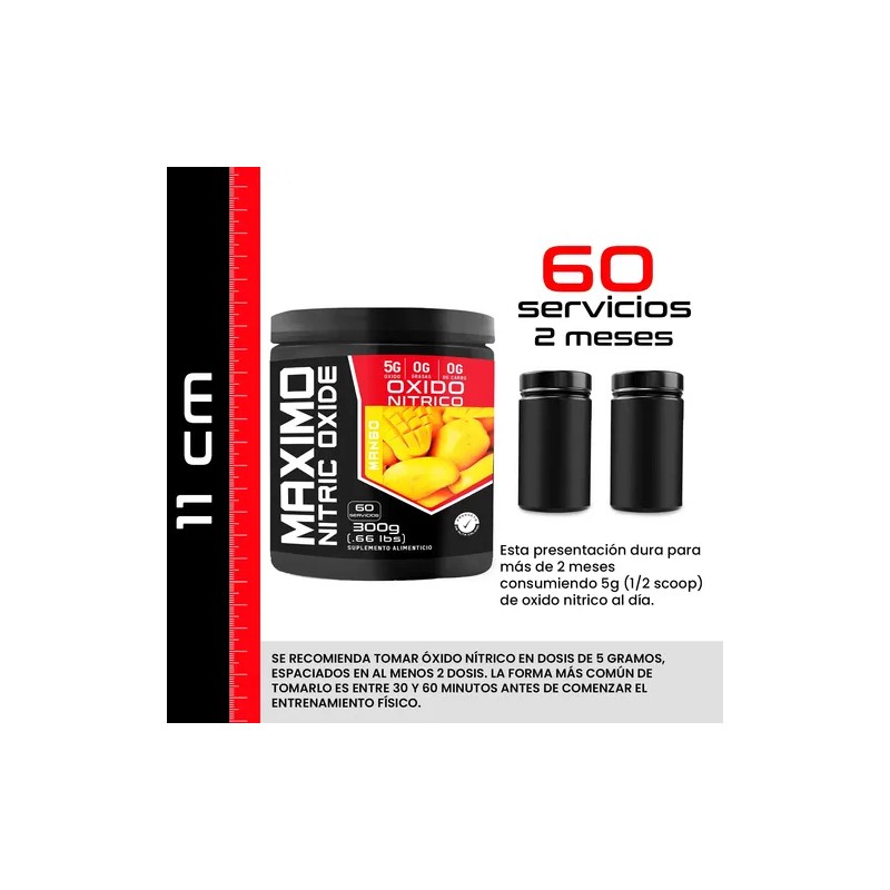 Óxido Nítrico Pre Entreno Maximo Protein 300g 60 Servs