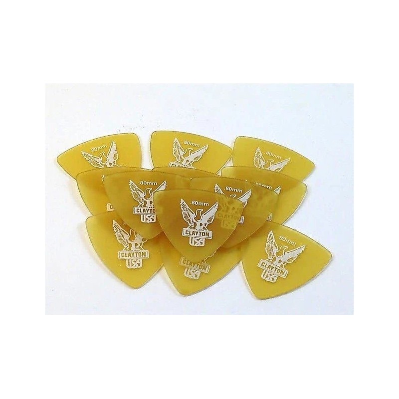 Clayton Ultem Gold Rounded Triangle Picks .80mm 3 Picks