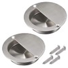 Mesee 2 Packs Recessed Sliding Door Handles with Fixing Screws,