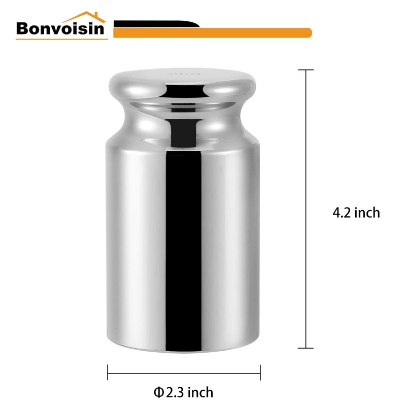 Bonvoisin 2KG Calibration Weight for Digital Scale, Class M1, Carbon