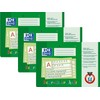 3x Oxford 311401600/100050089 Schreiblernhefte DIN A4 quer SL, 90 g/qm