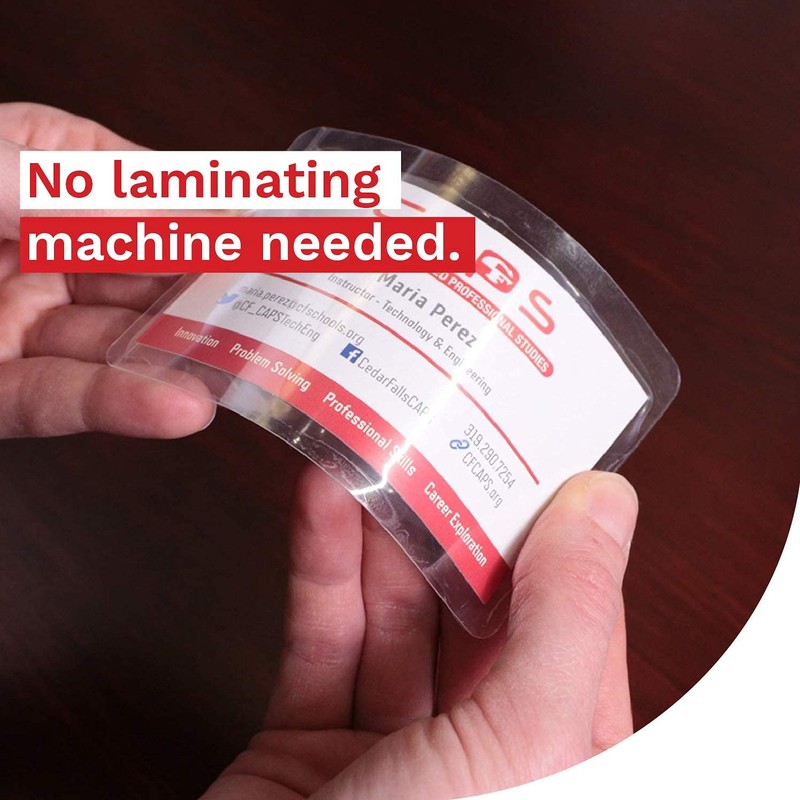 XFasten Self-Sealing Laminating Pouches Business Card Size, 9.5 Mil and