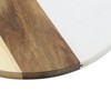 Tsnamay 9.84" Round White Marble and Acacia Wood Cutting Boards,Handcrafted