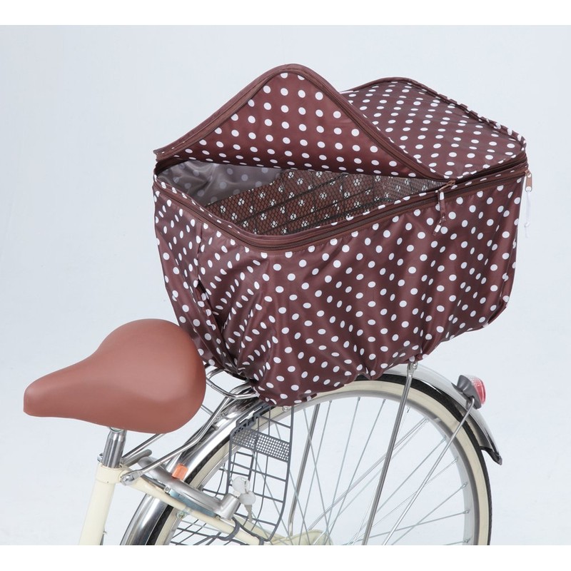 川住製作所(Kawasumi Seisakusyo) 自転車 2段式後カゴカバー KW-51BR ブラウンドット