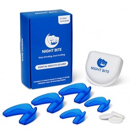 Mouth Guard for Teeth Grinding & Clenching – MHRA Registered Night Guard for Bruxism & TMJ Relief – Boil & Bite Sleep Guard – 5 Pack with Retainer Case & 18 Cleaning Tablets – Night Bite
