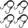 SDTC Tech 4-Pack 48 Inch Flat Bungee Cords with Hooks