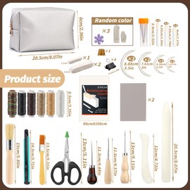JUPEAN 45 Pcs Book Binding Kits Bookbinding Kit Book Press 7.9”x11.6” with Books Binding Materials Bone Folder Tool Webbing Strap and Storage Bag for Bindings and Repair