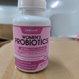 ZEBORA Probiotics for Women Digestive Health, Prebiotics and Probiotics with 50 Billion for Urinary Tract and Vaginal Health, Immune Support and Gut Health, Gluten & Soy Free, 60 Tablets