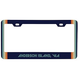 Anderson Island Washington Car Metal License Plate Frame Retro Design