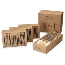 Navaris 800 Eco Cotton Buds Made of Bamboo in a Set - Ear Sticks Sustainable Made of Wood and Cotton - Ear Sticks Vegan Biodegradable