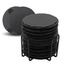 6 Pack Square Slate Drink Coasters, VIBRATITE 4 Inch Black