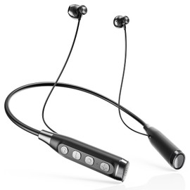 perfell N19 Neckband Bluetooth Headphones, Bluetooth 5.3 Wireless Earphones with 40 Hours of Playback Time, Sports Neck Strap Earphones with Microphone,Used for Gym Running and Exercise