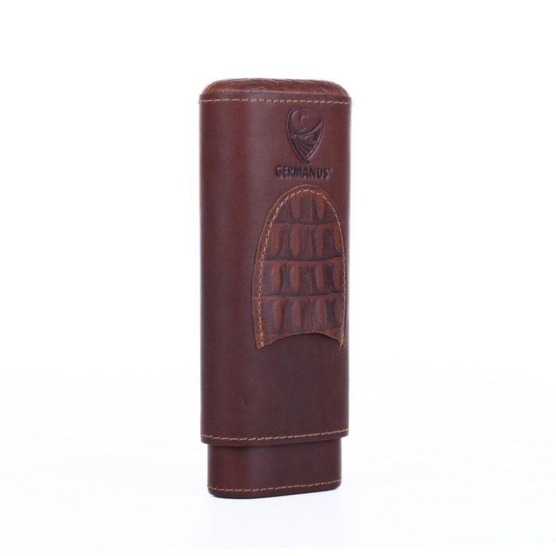 GERMANUS Cigar Case Leather Brown Cow II
