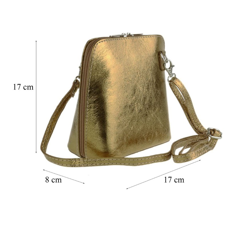 Girly HandBags Metallic Genuine Leather Cross Body Shoulder Bag --