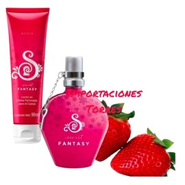 Secret Fantasy Eau de Toilette Spray Perfume for Her Set with Body Cream By Avon Mexico- 2 Pieces (Perfume 50ml/1.7oz & Cream 90ml/3.04oz)