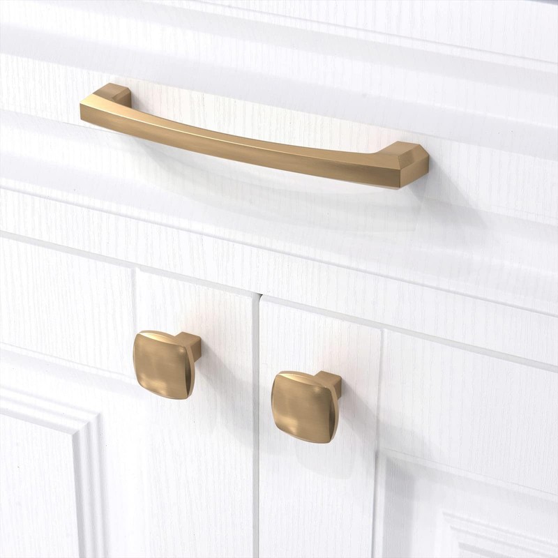 Amerdeco 10 Pack Champagne Bronze Cabinet Pulls 5 Inch(128MM) Hole