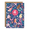 James Ellis Age 4 Birthday Card (Mermaids)