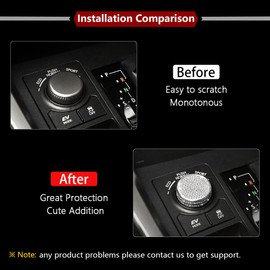 LECART Compatible for Lexus RX NX Bling Accessories Auto Interior Variable Speed Switch Knob Cover Caps Crystal Car Decorations Cute Metal Cover Stickers for Girls Women Men, Variable Speed Knob/S