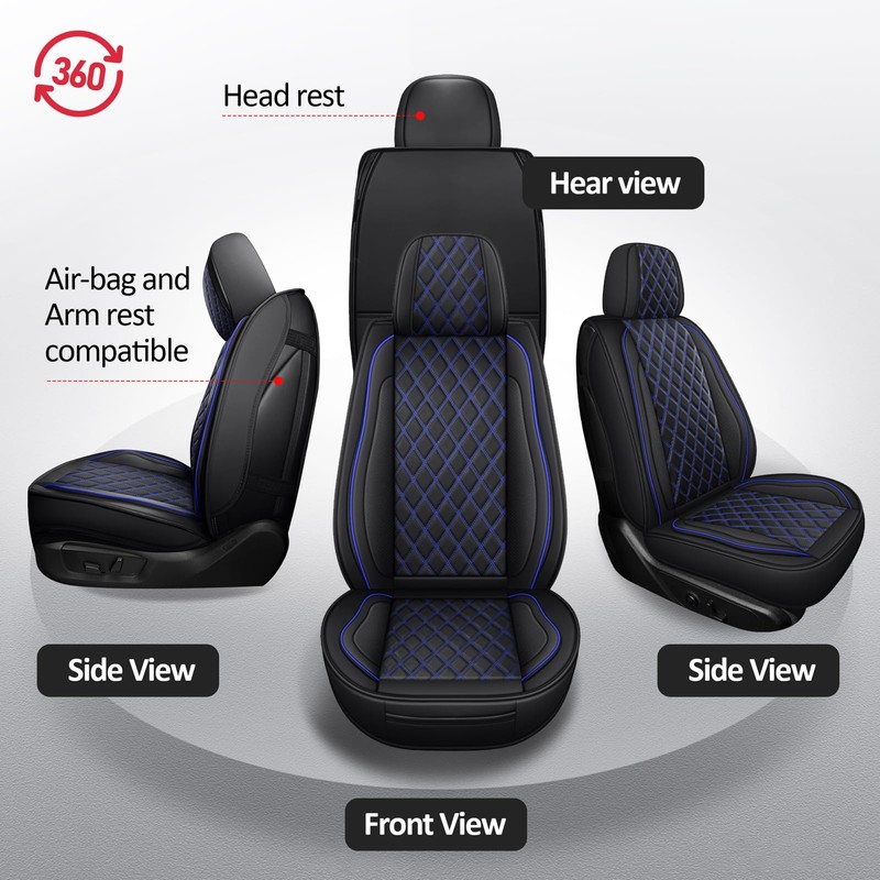 MIROZO Front Silverado Seat Covers, 2PCS Truck Seat Cover Waterproof