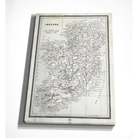Wexford Home Vintage Irish Map Gallery Wrapped Canvas Wall Art, 18x27