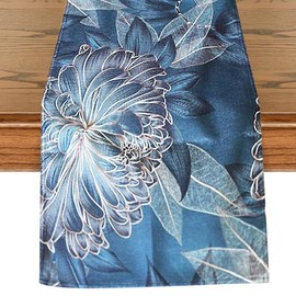 Savannah Tropical Rainforest Summer Lotus Flower Dining Table Runner For Everyday Home Dining And Party Decoration. 15.5 x 70 inches/ 40 x 180cm