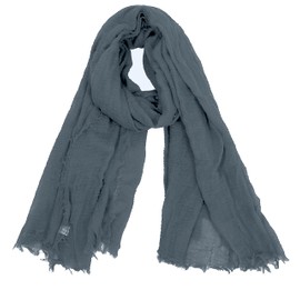 Van Der Rich ® - Scarf with fine crepe surface for men and women, gray