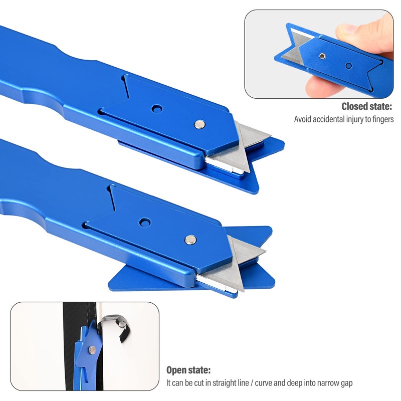 FOSHIO Vinyl Wrapping Paper Cutter with 10PCS Cutter Blades, Blue