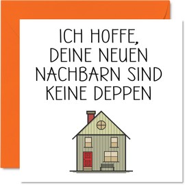 Stuff4 Happy New Home Card - New Neighbors - Congratulations on Housewarming, New House Cards, Joke Banter Moving Cards 145mm x 145mm Welcome Warming Cards