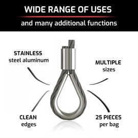 AzureRay Pack of 25 Rope Clamps 8 mm Professional Choke Clamps Aluminium Rustproof for Expander Rope 8 mm Tarpaulin Rope Rubber Rope