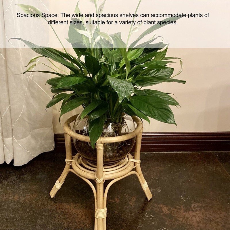 Plant Stand Flower Pot Rack Rattan Minimalist Stable 9.4in Diameter