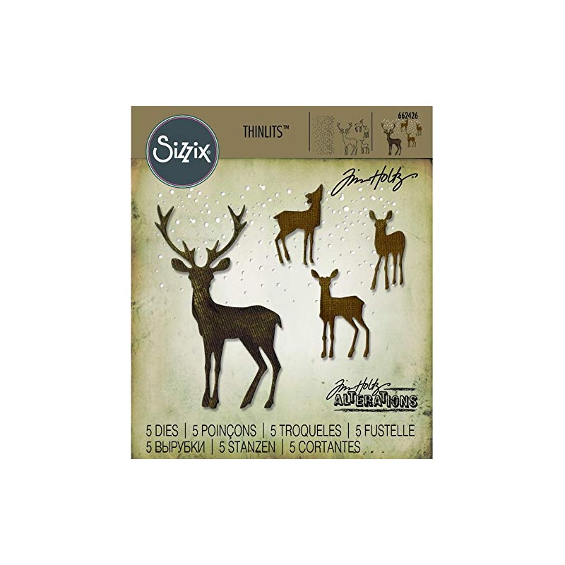 Sizzix Thinlits Stanzschablonen-Set 5 STK. -Winterwunderland von Tim Holtz, Stahl,