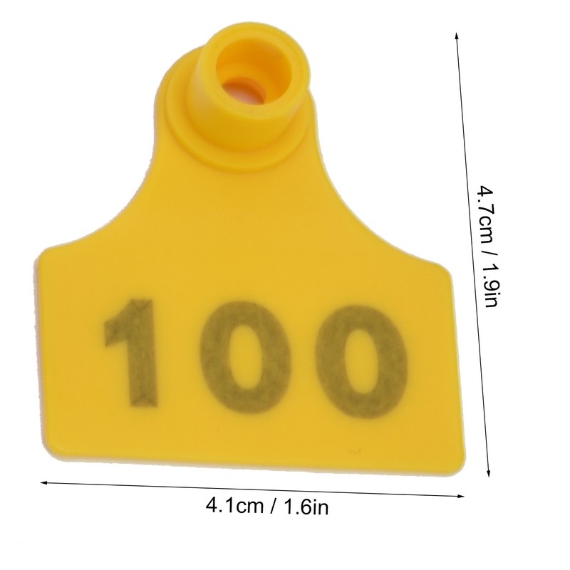 100Pcs TPU Pig Cow Ear Tag with Number 001‑100 Ear
