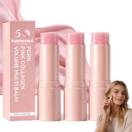 FONDWORLD - 3pcs PDRN Pink Collagen Volume Multi Balm,Bálsamo Antiarrugas en Barra con Colágeno,Barra Hidratante de Colágeno,Reduce Línea...