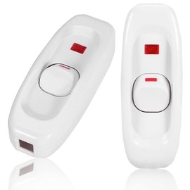 Lamp Switch Inline, Intermediate Switch, Cord Switch, Lamp Switch, On/Off Cable Switch, Cable Switch with LED Indicator Light, for Desk, Bedroom Lamp or Small Appliances