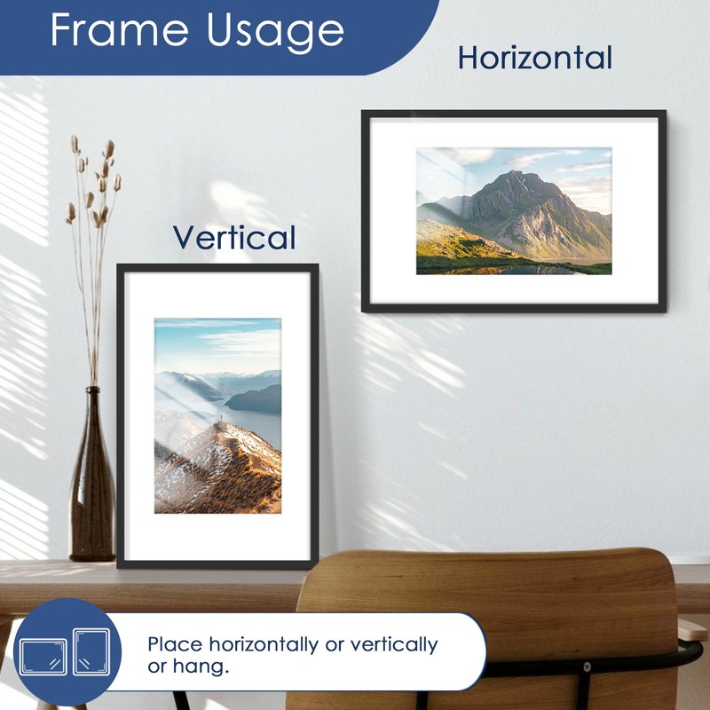 PEALSN 11x17 Picture Frame, Display Pictures 8 x 12 with