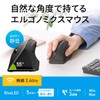 Sanwa Supply MA-ERGW10N Ergonomic Mouse, Silent, Wireless, 2.4 GHz, Tendonitis
