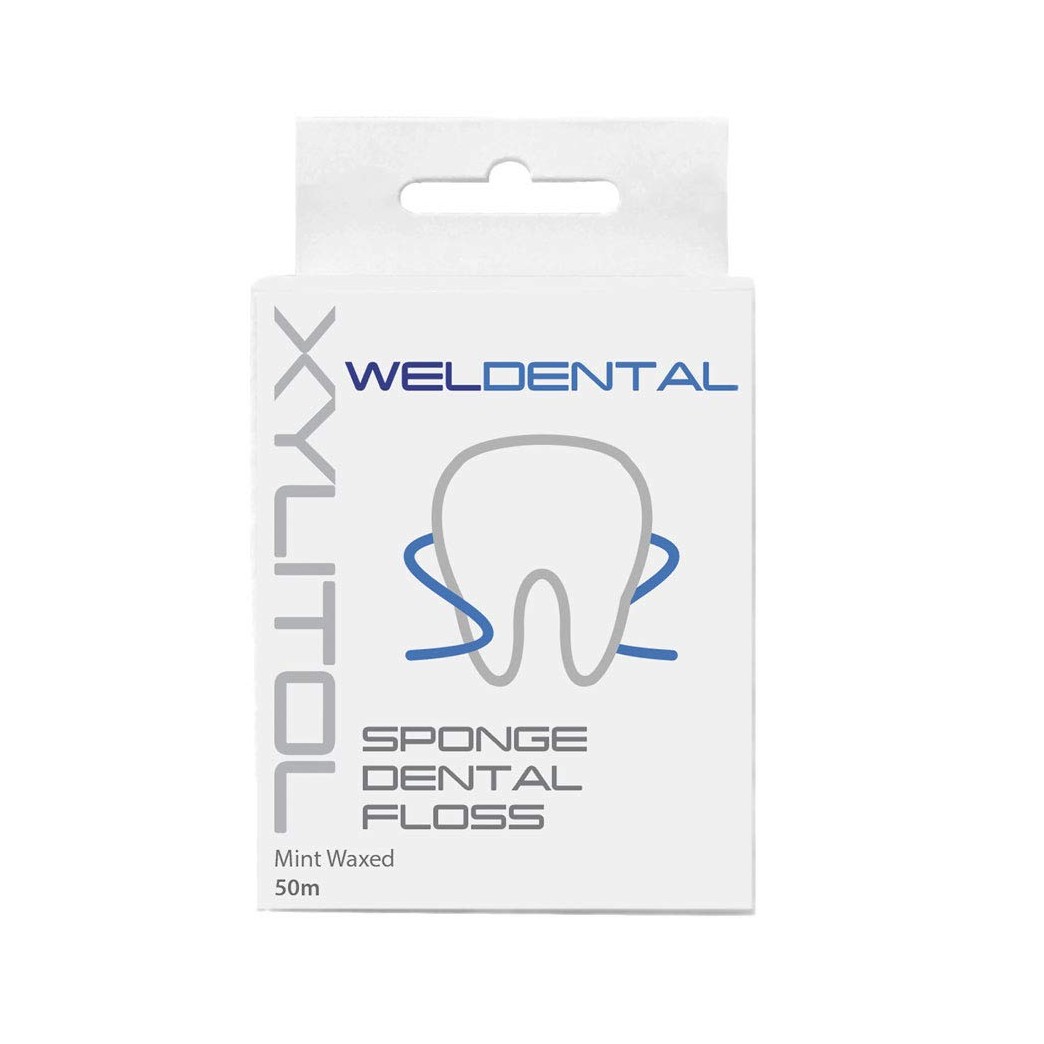 WELdental Xylitol Sponge Dental Floss 50m
