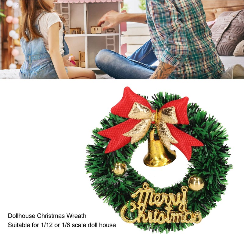 10PCS Dollhouse Christmas Wreaths Simulation Plastic Garland Model for 1/12