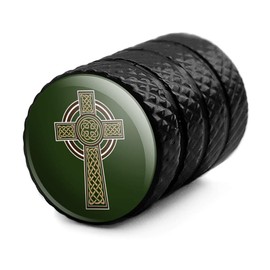 GRAPHICS & MORE Celtic Christian Cross Irish Ireland Tire Rim Wheel Aluminum Valve Stem Caps