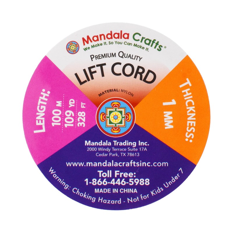 Mandala Crafts Blinds String, Lift Cord Replacement from Braided Nylon