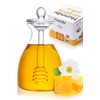 Hunnibi Handmade Honey Jar with Dipper, Glass Made Honey Dipper