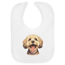 Azeeda 'Happy Cockapoo' Soft Cotton Baby Bib (BI00060437)