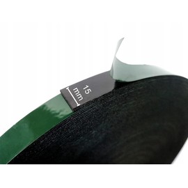 Wooden World - Double side Foam tape PE - Black foam - 1.5 mm Thick 15 mm width and 50 m long - Green spacer