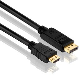 PureLink PI5100-015 DisplayPort auf HDMI Adapterkabel (2K FullHD (1080p), Ethernet), DisplayPort Stecker (20pin) auf HDMI-A Stecker (19pin), Zertifiziert, 1,50m, schwarz