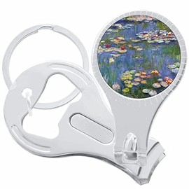 Monet Lilies Nail Clippers Plus Bottle Opener Keychain