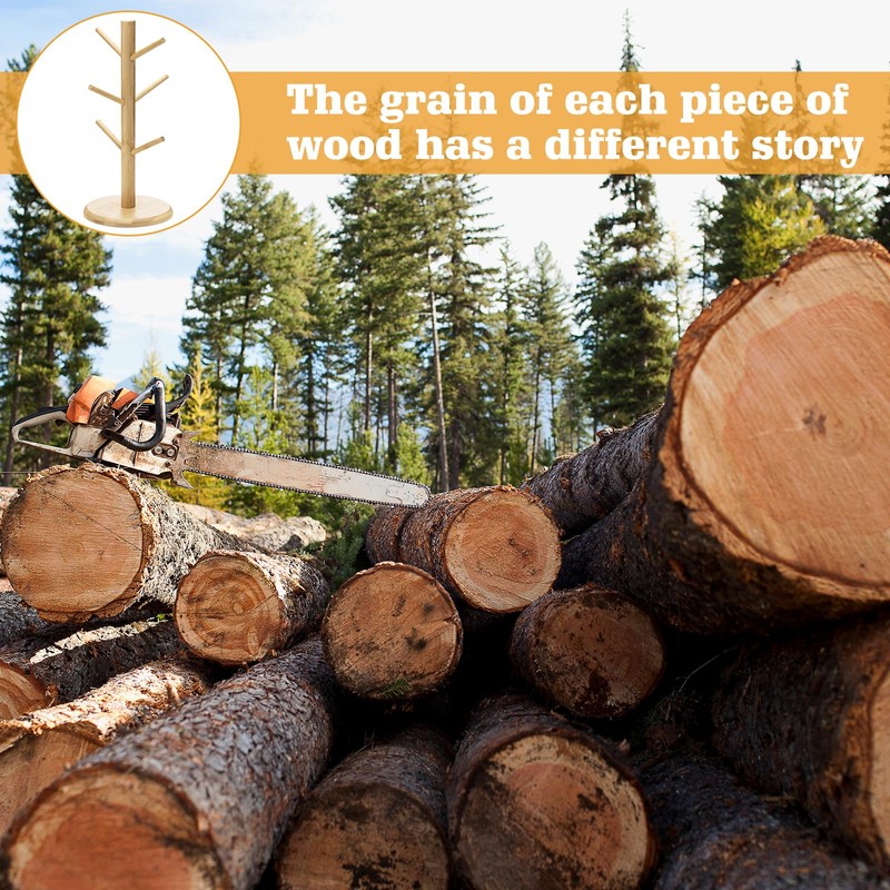 HOMURY Pack of 2 Cup Holder Cup Stand Wood Bamboo