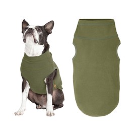 Gooby Microfiber Stretch Fleece Vest Dog Sweater - Olive Green, Small - Warm Pullover Fleece Dog Jacket - Dog Clothes for Small Dogs Boy - Dog Sweaters for Small Dogs to Dog Sweaters for Large Dogs