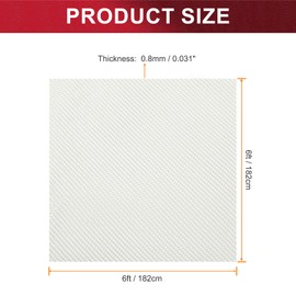 HARFINGTON Welding Blanket Fireproof 6x6 Ft, Fiberglass Heat Resistant Fabric, Heat Fire Shield Blanket, Soldering Protective Supplies for Industrial, Grill, 0.8mm Thick, White