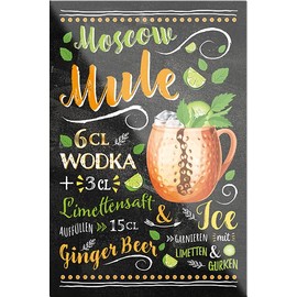 schilderkreis24 Cocktail Recipe "Moscow Mule" Magnet Alcohol Spirits Decorative Fridge Magnet Humour Gift Idea Birthday Christmas 9 x 6 cm