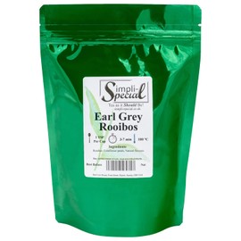 Simpli-Special Rooibos Earl Grey Herbal Loose Leaf Tea | Caffeine-Free Pure Natural Healthy 100% Red Bush Tea from Cederberg South Africa | Classic Earthy Flavour (200g in Resealable Pouch)
